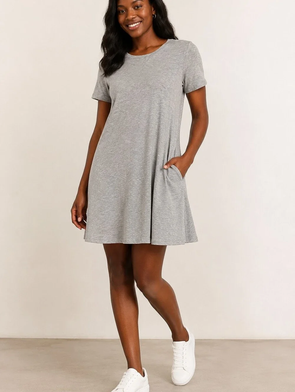 t shirt dress with pockets knee length Title Nine Timeless T-Shirt Dress Women's L